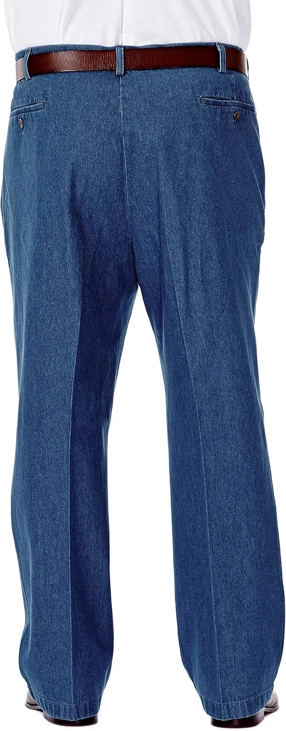 Haggar Men's Casual Classic Fit Denim Trouser Pant-Regular and Big & Tall Sizes