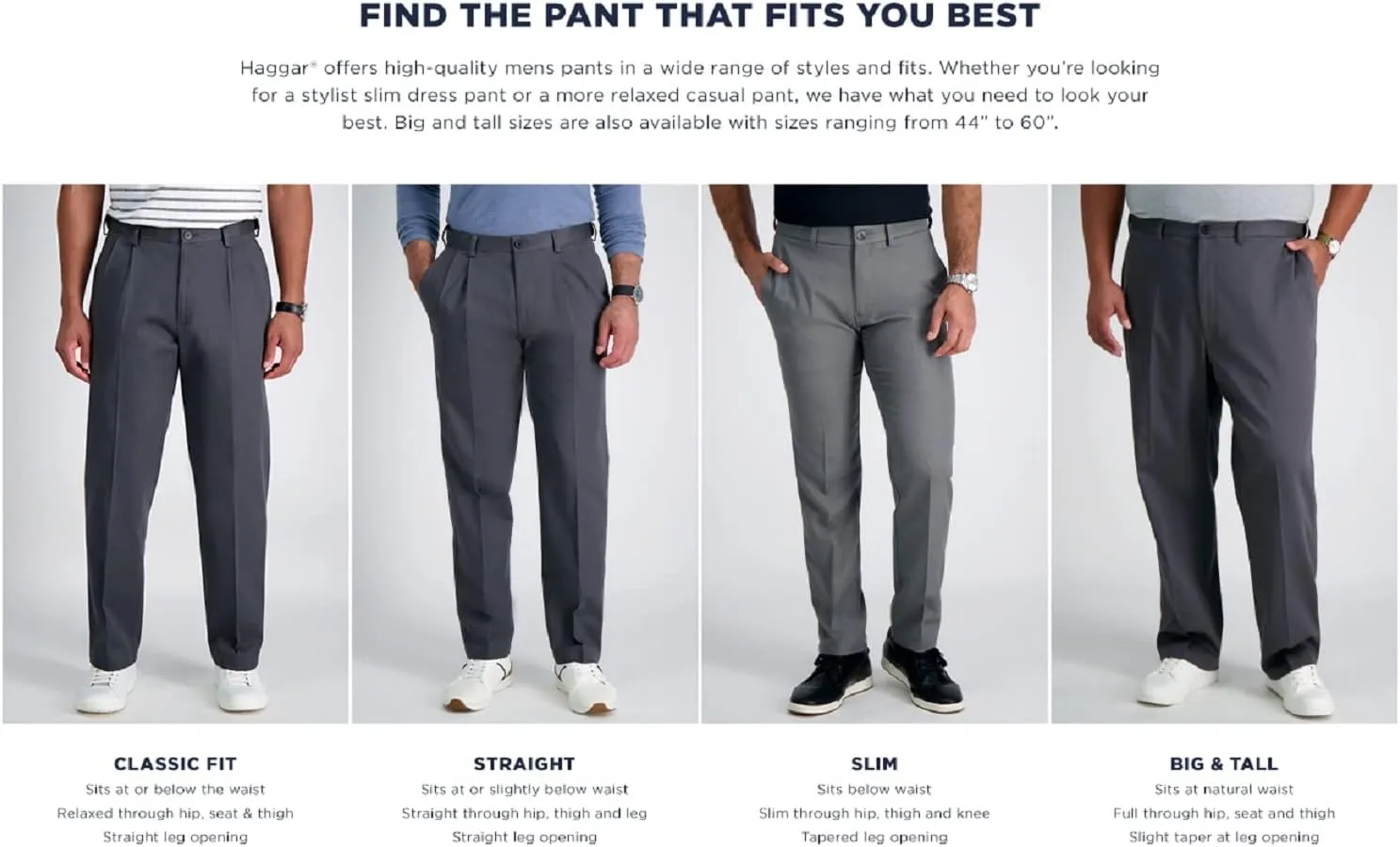 Haggar Men's Cool 18 Classic Fit Flat Front Hidden Expandable Waistband Casual Pant