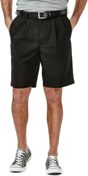 Haggar Men's Cool 18 Classic Fit Pleat Front Expandable Waistband Short (Regular and Big & Tall Sizes)