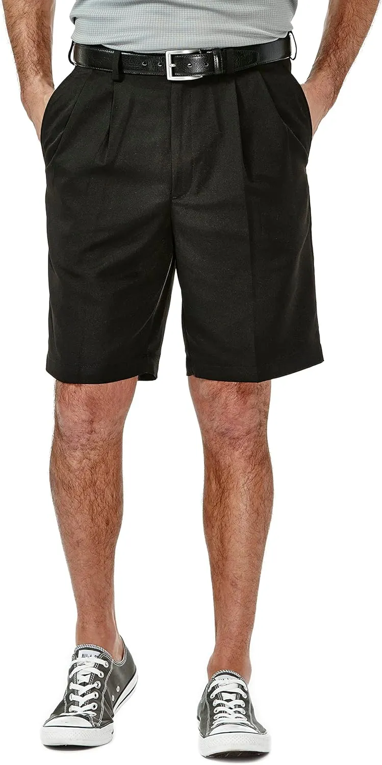 Haggar Men's Cool 18 Classic Fit Pleat Front Expandable Waistband Short (Regular and Big & Tall Sizes)