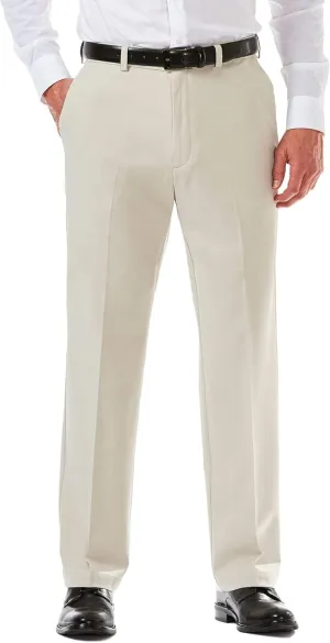 Haggar Men's Cool 18 Pro Classic Fit Flat Front Dress Casual Stretch Golf Pant (Regular and Big & Tall Sizes)