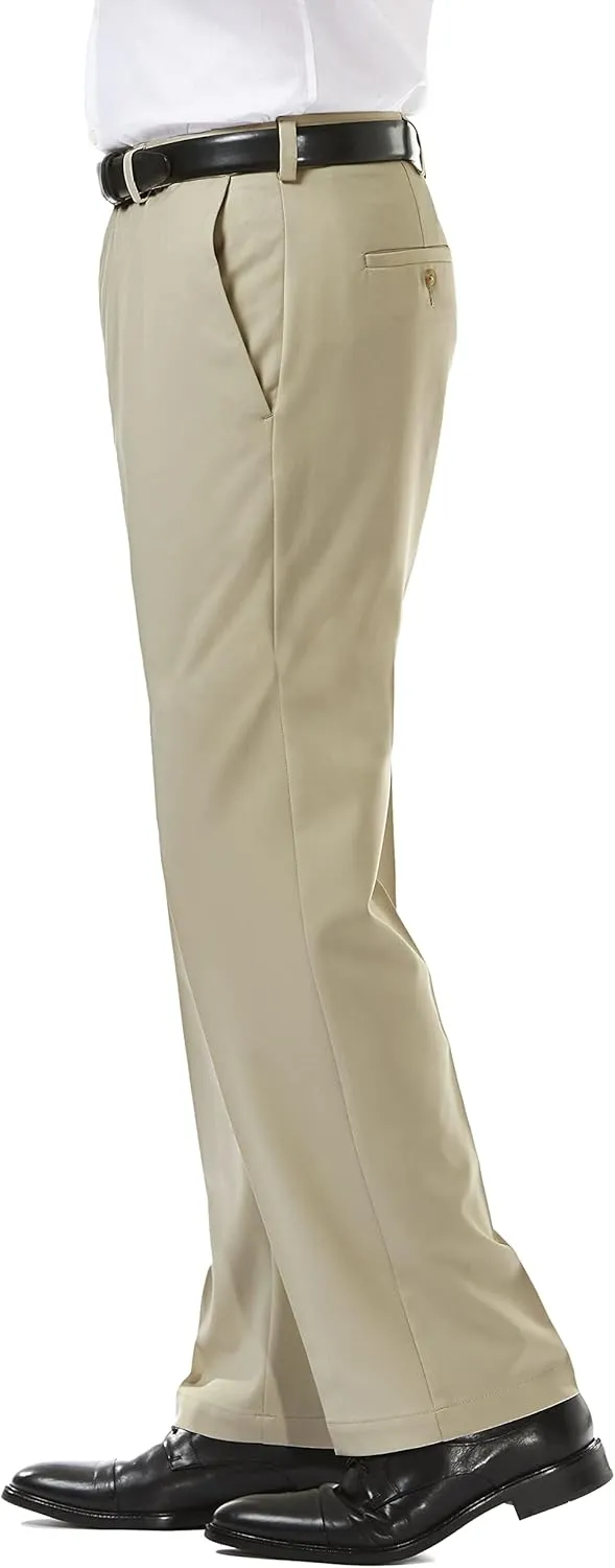 Haggar Men's Cool 18 Pro Classic Fit Flat Front Dress Casual Stretch Golf Pant (Regular and Big & Tall Sizes)