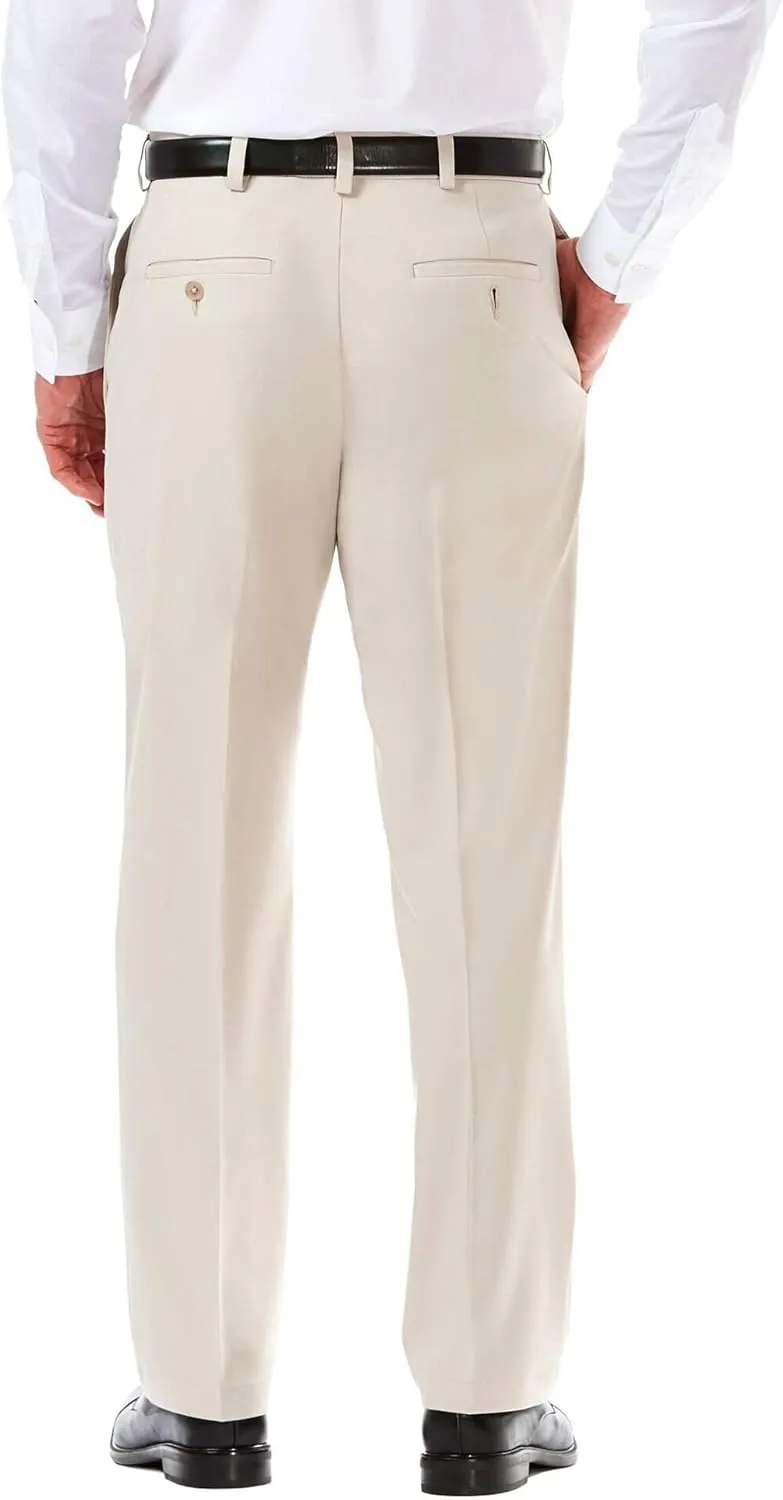 Haggar Men's Cool 18 Pro Classic Fit Flat Front Dress Casual Stretch Golf Pant (Regular and Big & Tall Sizes)