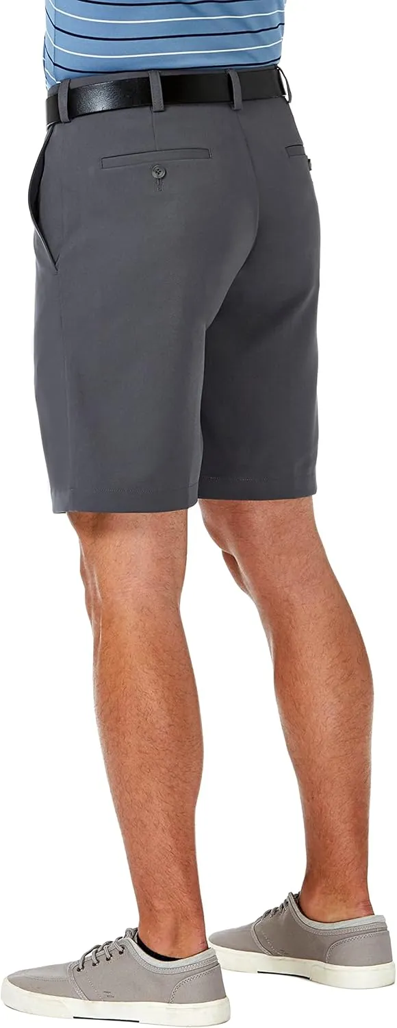 Haggar Men's Cool 18 Pro Straight Fit Flat Front 4-Way Stretch Expandable Waist Short