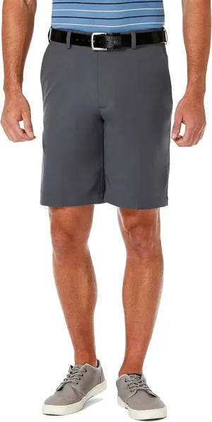 Haggar Men's Cool 18 Pro Straight Fit Flat Front 4-Way Stretch Expandable Waist Short