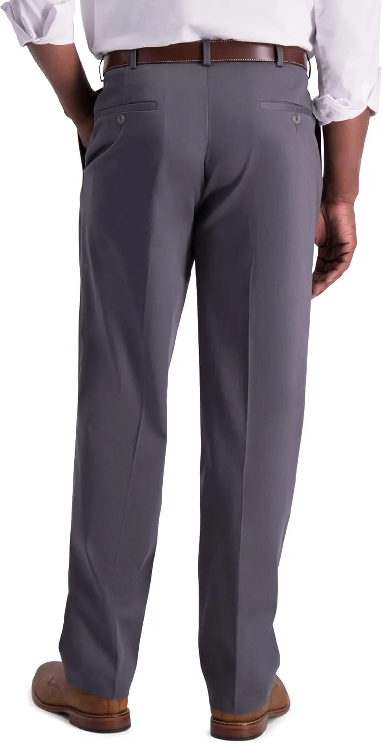 Haggar Men's Iron Free Premium Khaki Classic Fit Pleat Front Expandable Waist Casual Pant (Regular and Big & Tall Sizes)