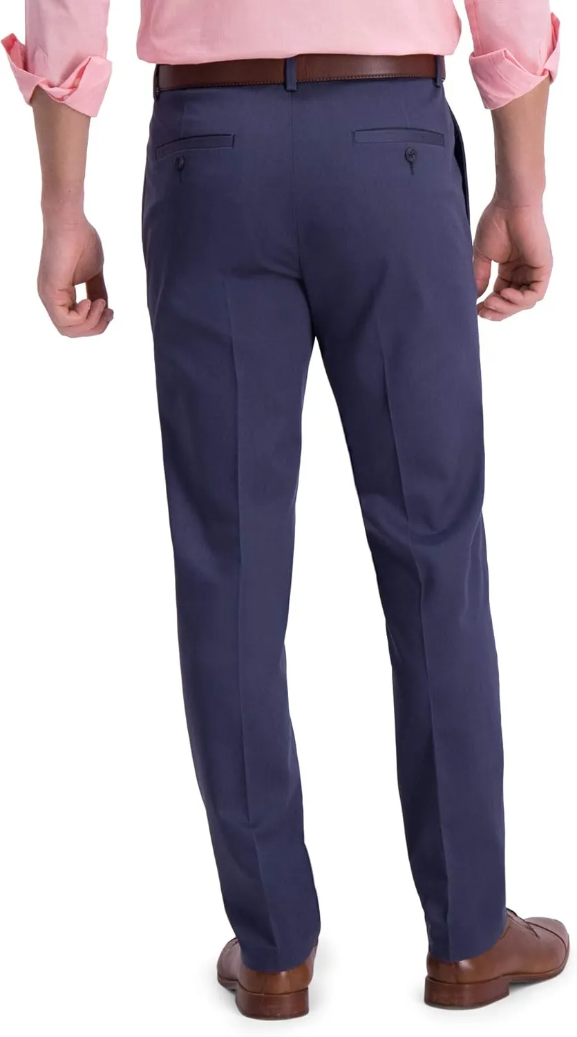 Haggar Men's Iron Free Premium Khaki Slim-Straight Fit Flat Front Flex Waist Casual Pant