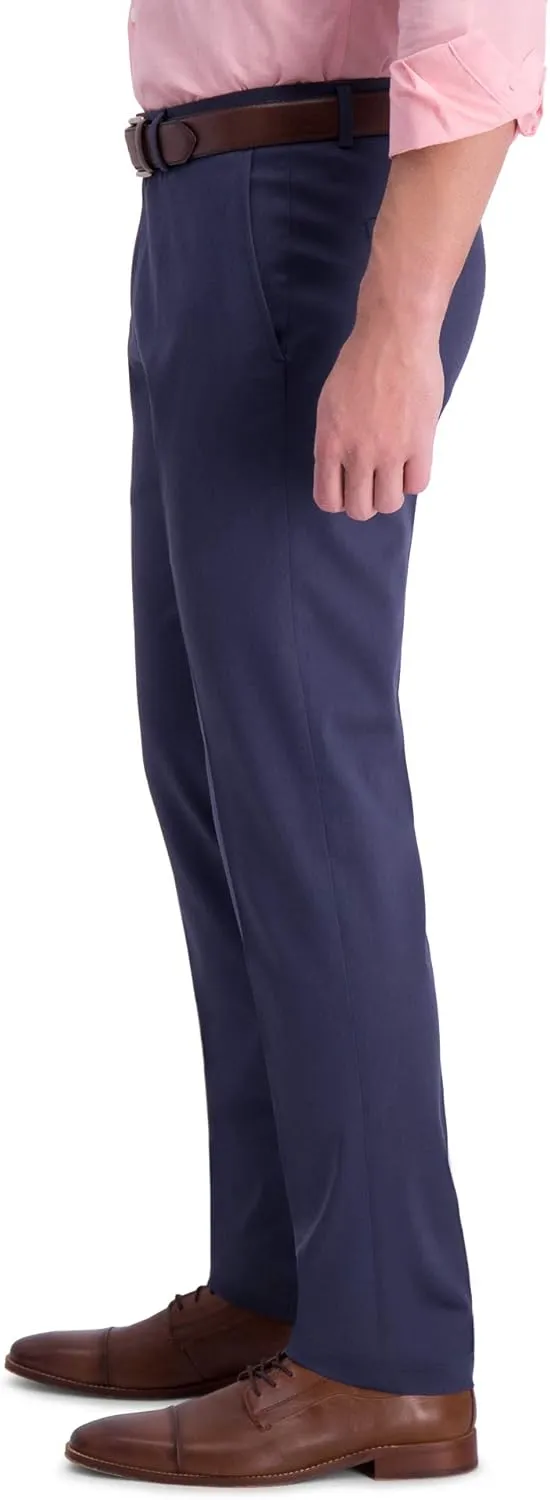 Haggar Men's Iron Free Premium Khaki Slim-Straight Fit Flat Front Flex Waist Casual Pant