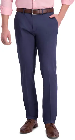 Haggar Men's Iron Free Premium Khaki Slim-Straight Fit Flat Front Flex Waist Casual Pant