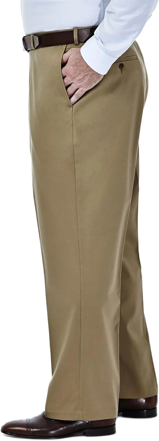 Haggar Men's Premium No Iron Khaki Classic Fit Flat Front Casual Pant (Regular and Big & Tall Sizes)