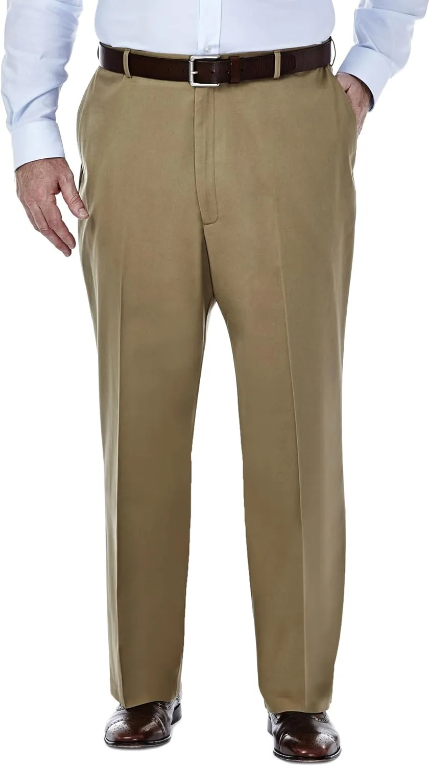 Haggar Men's Premium No Iron Khaki Classic Fit Flat Front Casual Pant (Regular and Big & Tall Sizes)