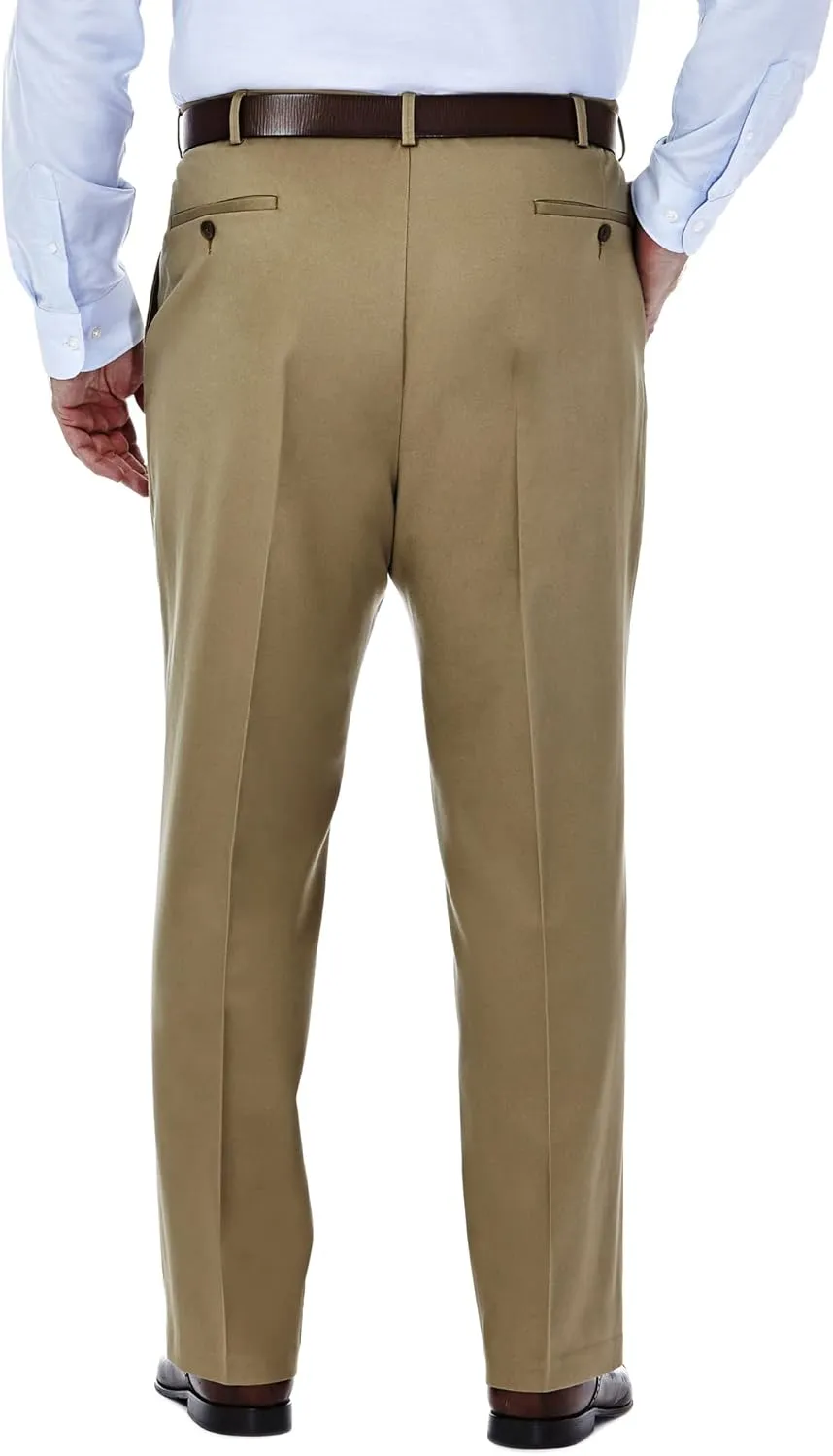 Haggar Men's Premium No Iron Khaki Classic Fit Flat Front Casual Pant (Regular and Big & Tall Sizes)