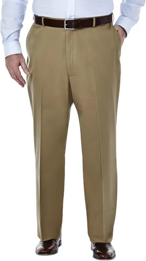 Haggar Men's Premium No Iron Khaki Classic Fit Flat Front Casual Pant (Regular and Big & Tall Sizes)
