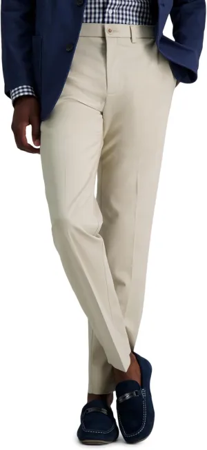 Haggar Men's Premium No Iron Khaki Straight Fit Flat Front Casual Pant