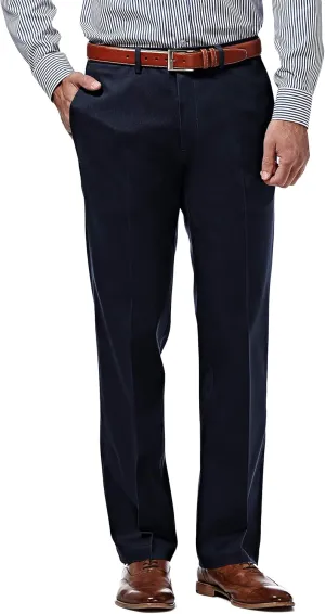 Haggar Men's Premium No Iron Khaki Straight Fit Flat Front Casual Pant
