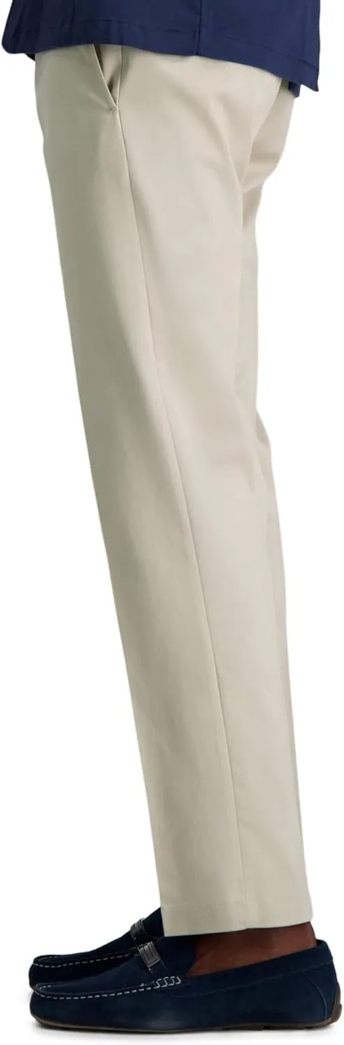 Haggar Men's Premium No Iron Khaki Straight Fit Flat Front Casual Pant