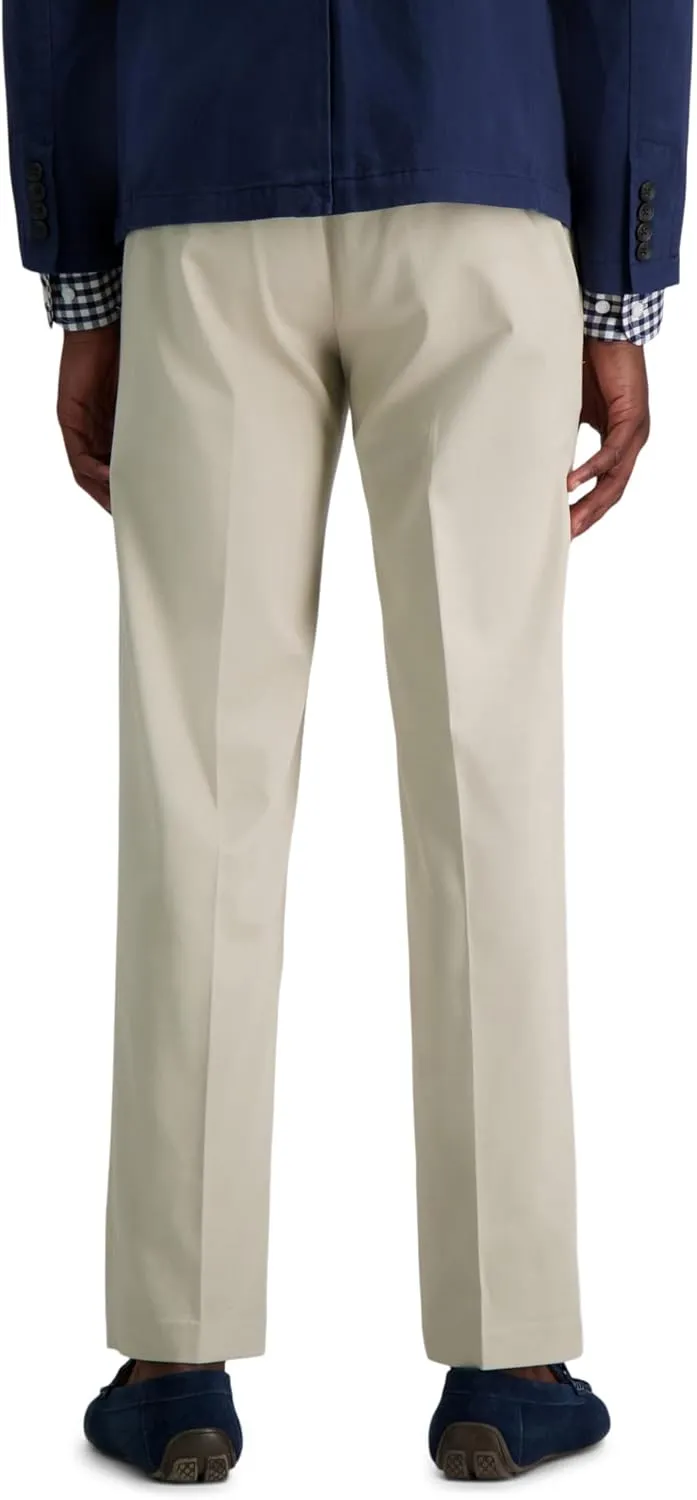 Haggar Men's Premium No Iron Khaki Straight Fit Flat Front Casual Pant