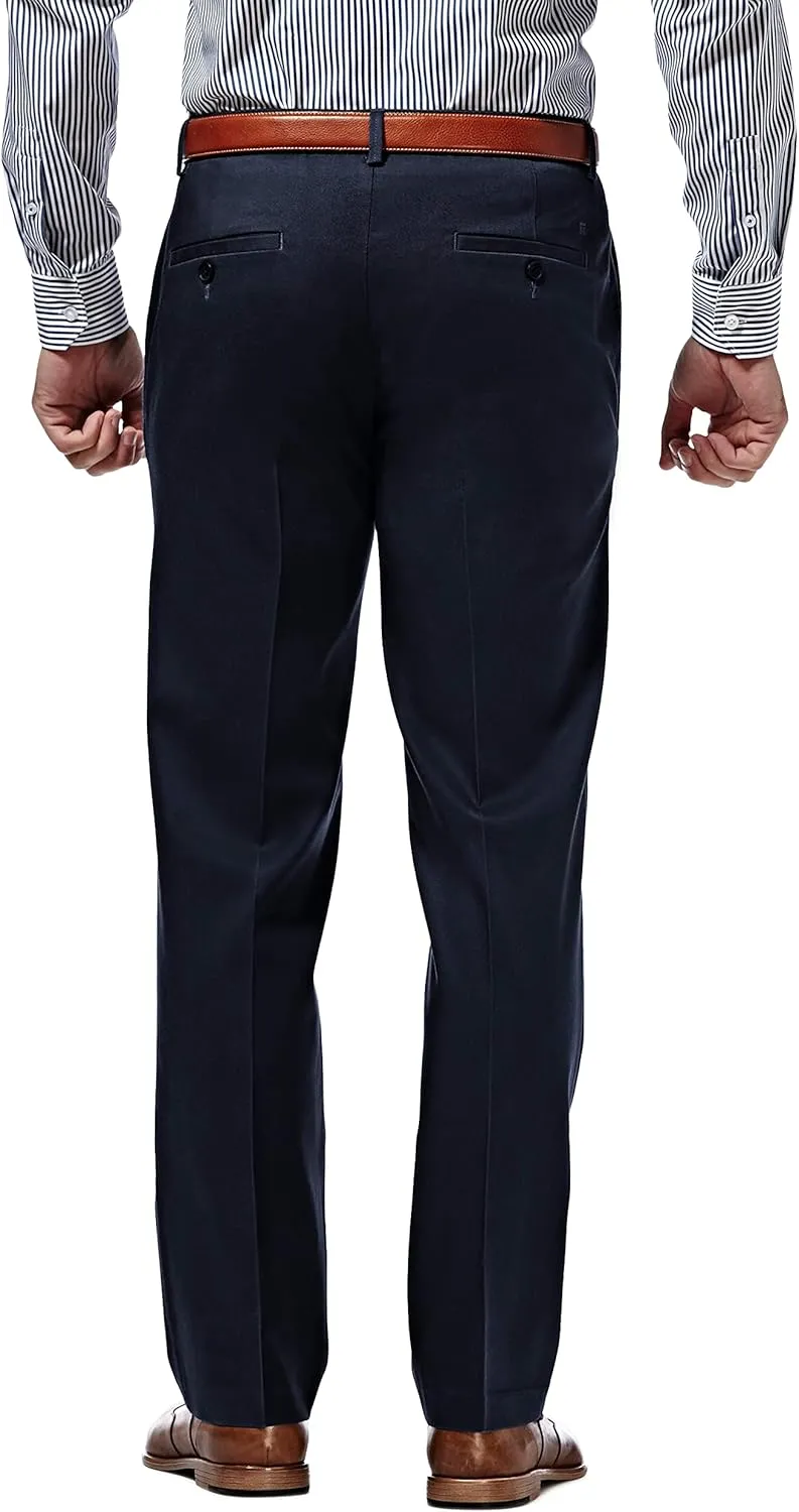 Haggar Men's Premium No Iron Khaki Straight Fit Flat Front Casual Pant
