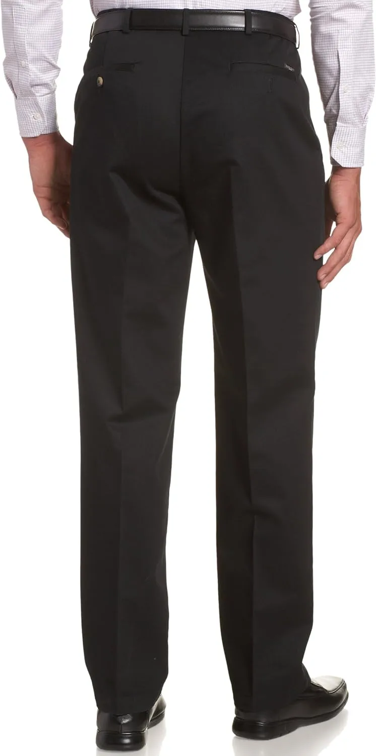 Haggar Men's Work to Weekend Hidden Expandable Waist Classic Fit Pleated Front Pant