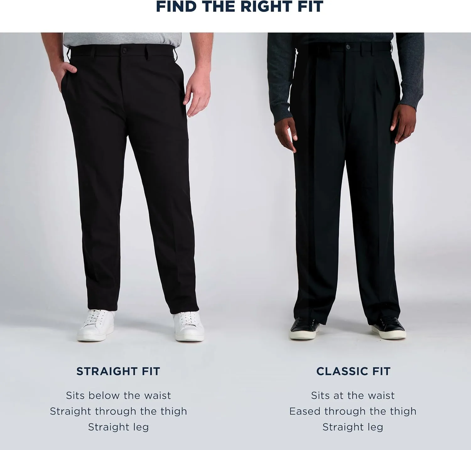 Haggar Men's Work to Weekend Hidden Expandable Waist No Iron Flat Front Pant