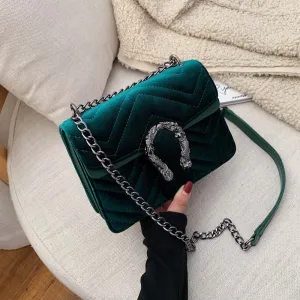 Handbags Bags Shoulder Bag Buckle Solid Bag Custom-built Chain Crossbody Sac Color  Women A Velour Bolsa Women Fully equipped Feminina Luxury Main Designer