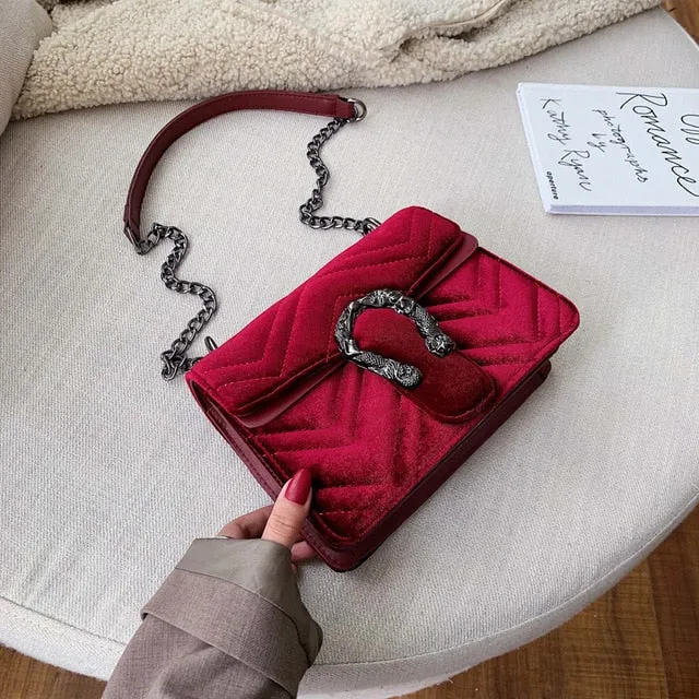Handbags Bags Shoulder Bag Buckle Solid Bag Custom-built Chain Crossbody Sac Color  Women A Velour Bolsa Women Fully equipped Feminina Luxury Main Designer