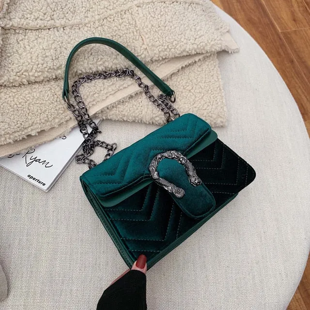 Handbags Bags Shoulder Bag Buckle Solid Bag Custom-built Chain Crossbody Sac Color  Women A Velour Bolsa Women Fully equipped Feminina Luxury Main Designer