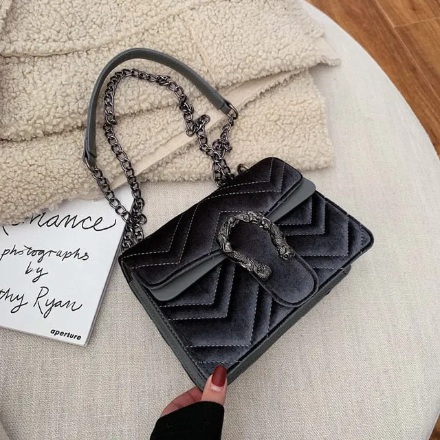 Handbags Bags Shoulder Bag Buckle Solid Bag Custom-built Chain Crossbody Sac Color  Women A Velour Bolsa Women Fully equipped Feminina Luxury Main Designer