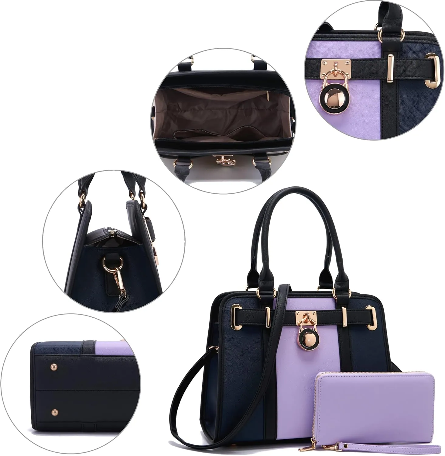 Handbags Sets For Women Shoulder Bags Top Handle Work Satchel Tote Purses Set With Matching Wallet 2pcs