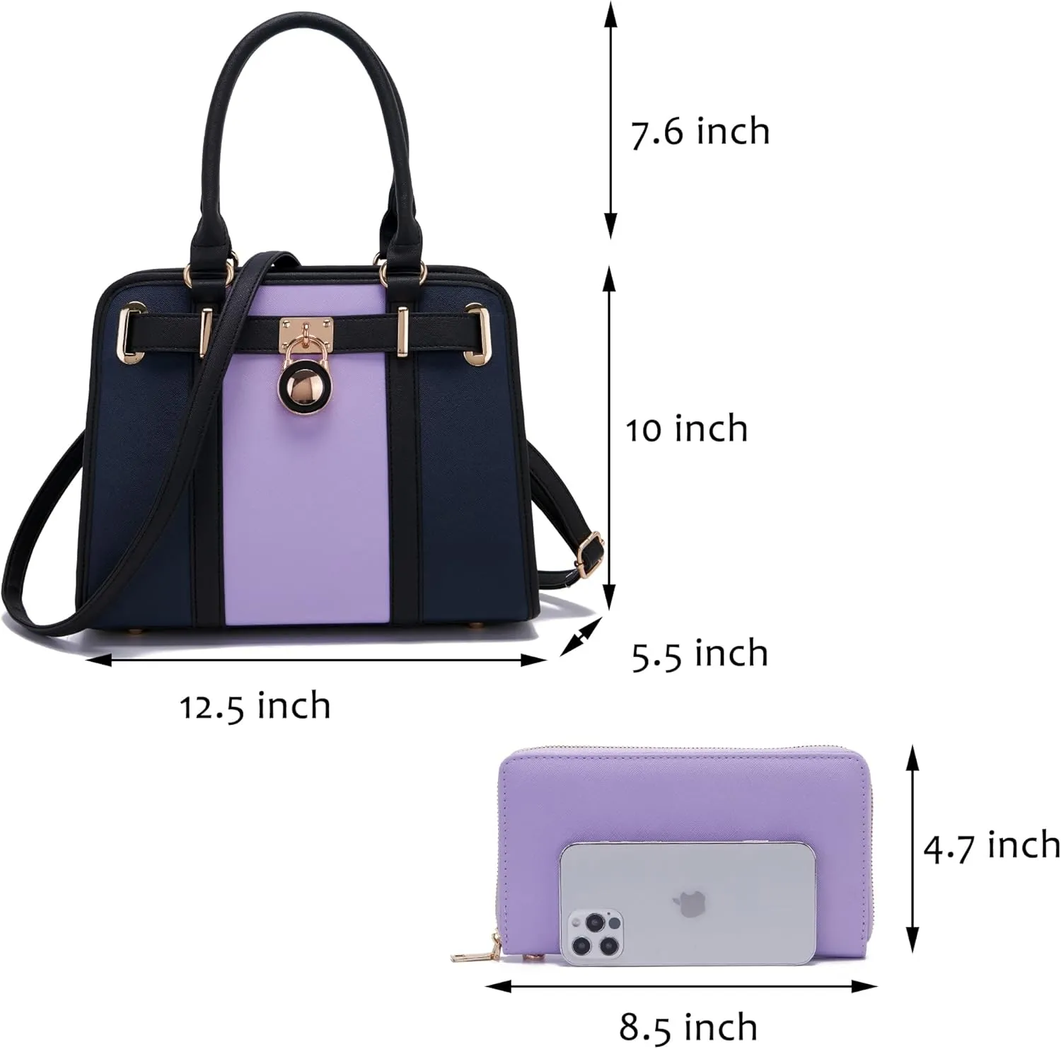 Handbags Sets For Women Shoulder Bags Top Handle Work Satchel Tote Purses Set With Matching Wallet 2pcs