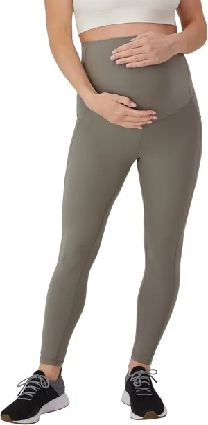 Hanes Women's Maternity 7/8, Stretch & Recover Pregnancy Leggings with Foldable Waistband, 25” Inseam