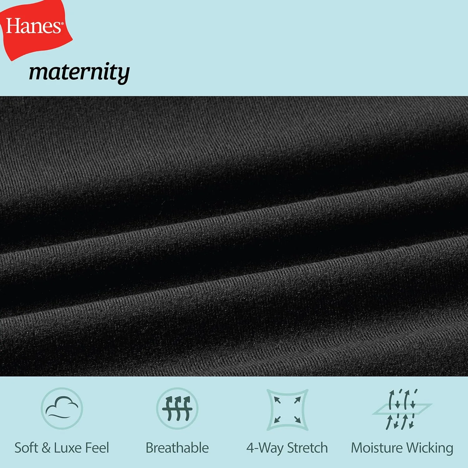 Hanes Women's Maternity 7/8, Stretch & Recover Pregnancy Leggings with Foldable Waistband, 25” Inseam