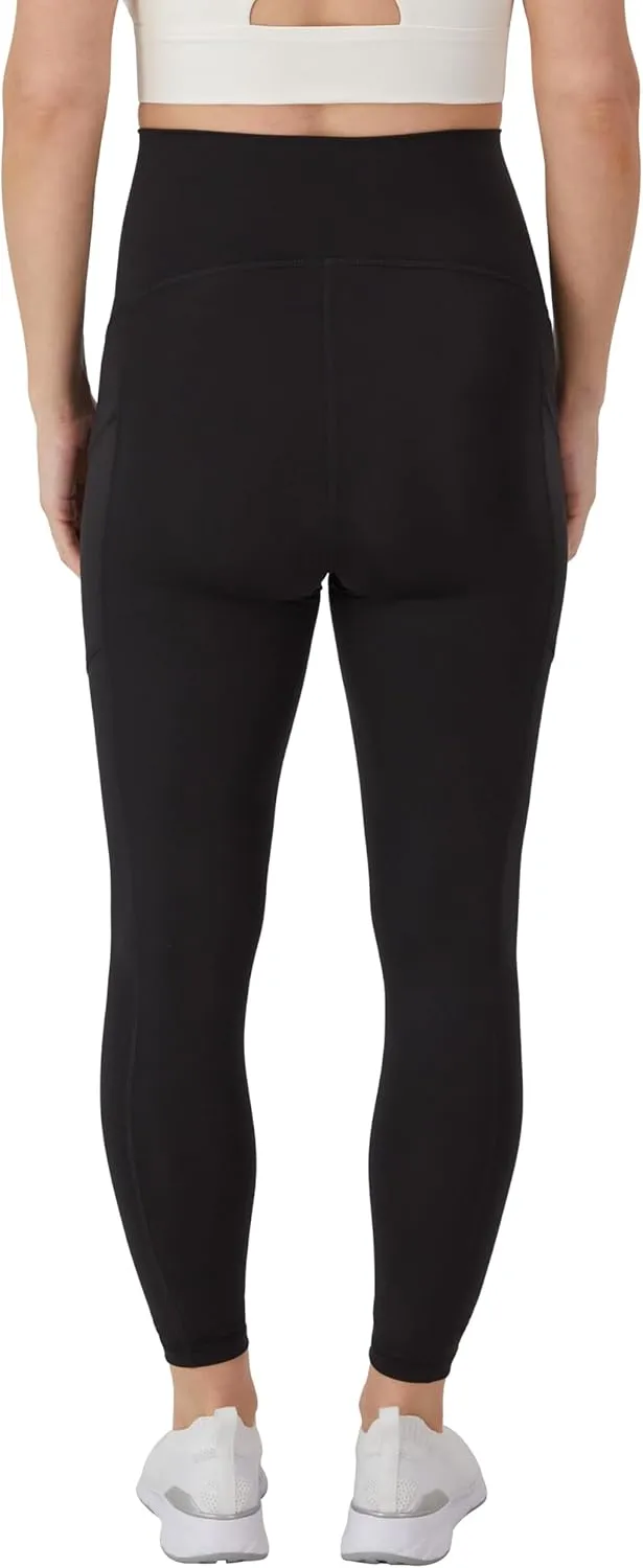 Hanes Women's Maternity 7/8, Stretch & Recover Pregnancy Leggings with Foldable Waistband, 25” Inseam
