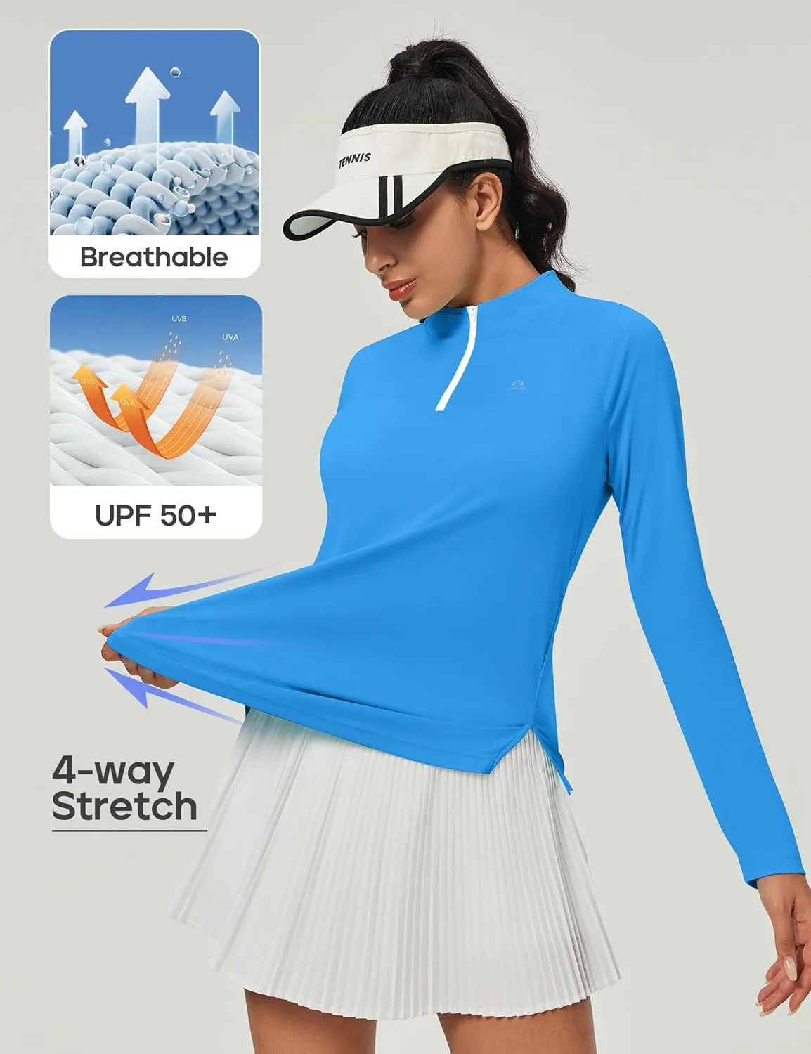 Heathyoga Womens Long Sleeve Workout Tops Golf Shirts Rash Guard for Women UPF 50  SPF UV Protection Sun Shirts Hiking