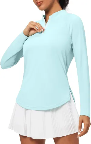 Heathyoga Womens Long Sleeve Workout Tops Golf Shirts Rash Guard for Women UPF 50  SPF UV Protection Sun Shirts Hiking