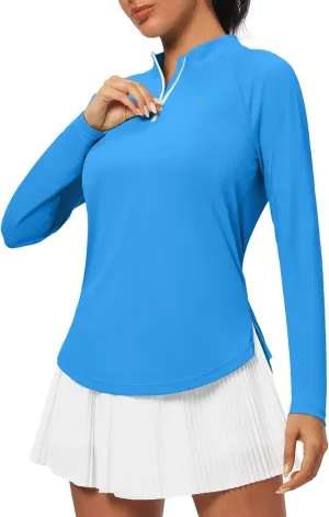 Heathyoga Womens Long Sleeve Workout Tops Golf Shirts Rash Guard for Women UPF 50  SPF UV Protection Sun Shirts Hiking