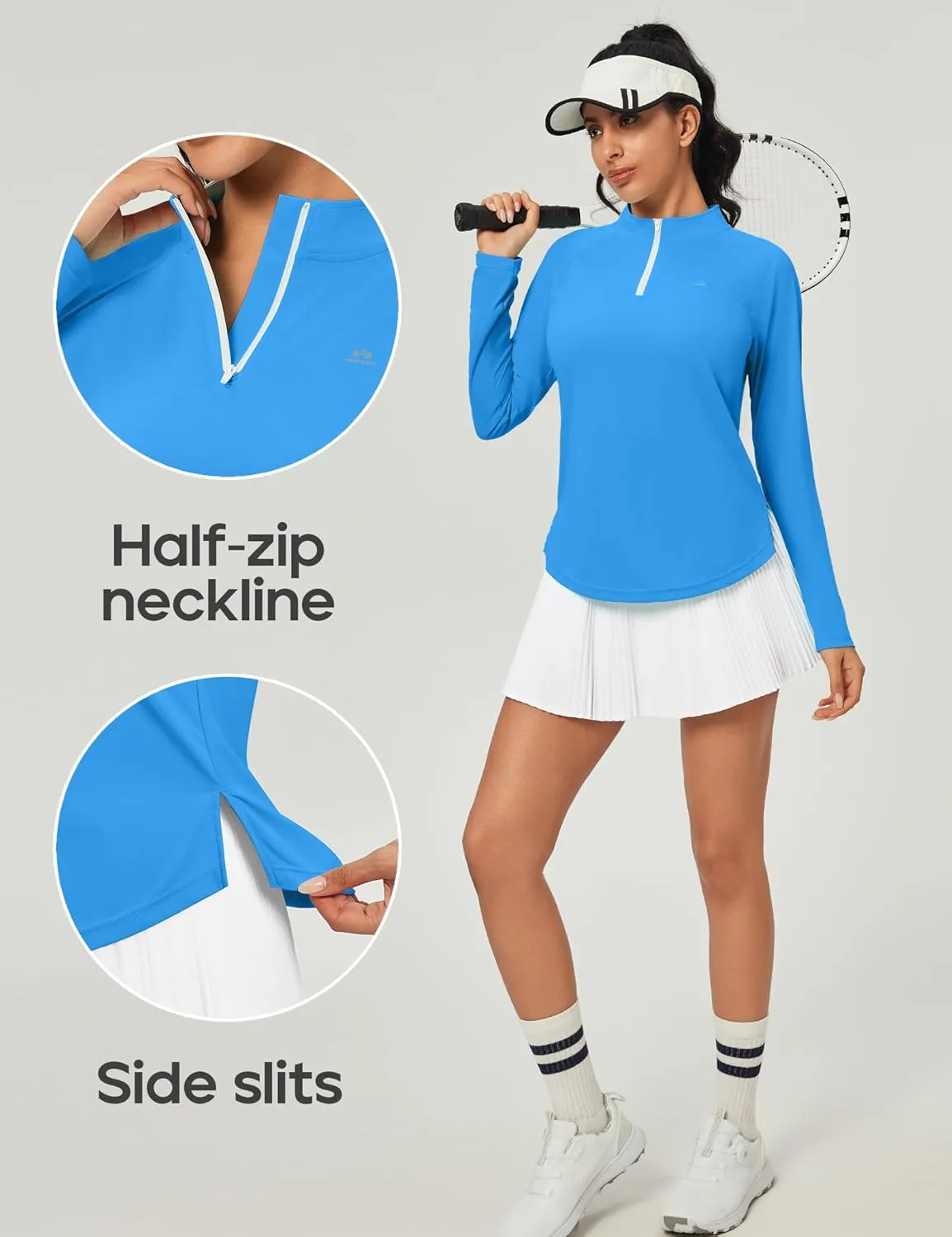 Heathyoga Womens Long Sleeve Workout Tops Golf Shirts Rash Guard for Women UPF 50  SPF UV Protection Sun Shirts Hiking
