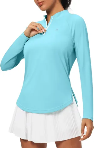 Heathyoga Womens Long Sleeve Workout Tops Golf Shirts Rash Guard for Women UPF 50  SPF UV Protection Sun Shirts Hiking
