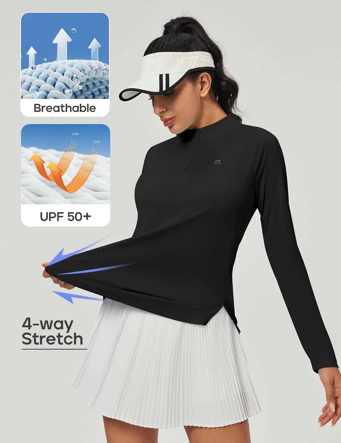 Heathyoga Womens Long Sleeve Workout Tops Golf Shirts Rash Guard for Women UPF 50  SPF UV Protection Sun Shirts Hiking