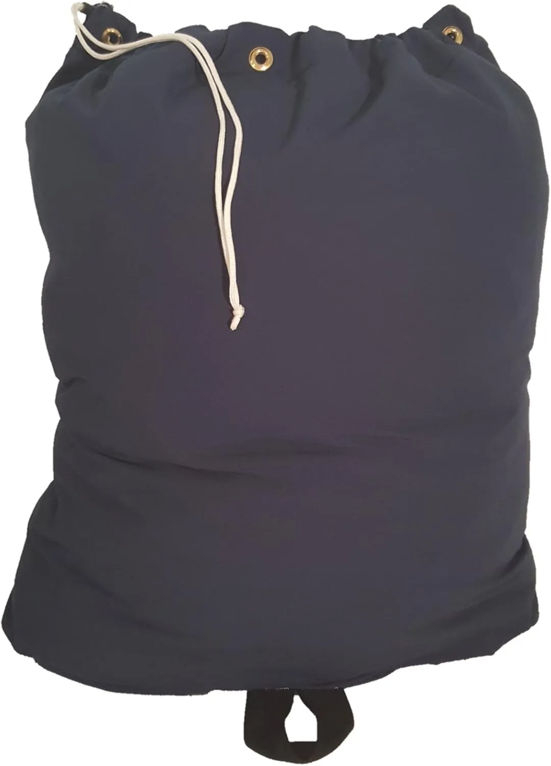 Heavy Duty 30x40 Canvas Laundry Bag with 6 Brass Grommets and Handle (Navy Blue)
