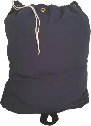 Heavy Duty 30x40 Canvas Laundry Bag with 6 Brass Grommets and Handle (Navy Blue)