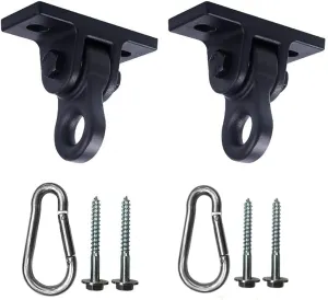 Heavy Duty Black Aluminum Swing Hangers with Screws & Bolts - 5000lb Capacity - Indoor Outdoor Swing Sets for Playground Porch Yoga
