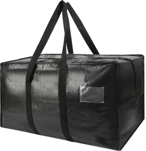 Heavy Duty Extra Large Moving Bags, 58 Gallon Jumbo Packing Bags, Huge Storage Bags With Strong Zippers & Carrying Handles, Reusable Big Totes for College Dorm Travel 1Pack