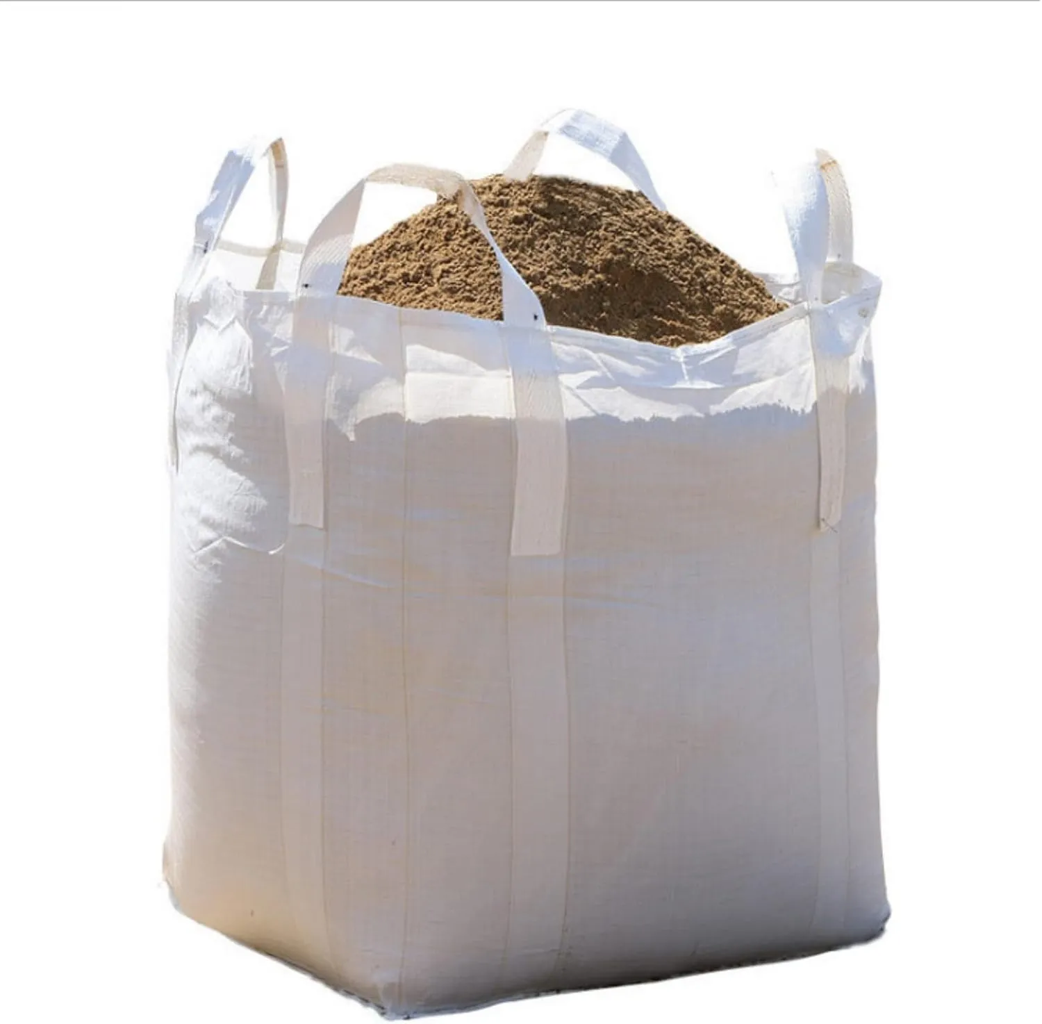 Heavy Duty FIBC Bulk Bag 43" Industrial Storage Bags with Flat Bottom & Tie-Down Spout for Agriculture, Construction, Sand Grain Storage (2200 lbs)