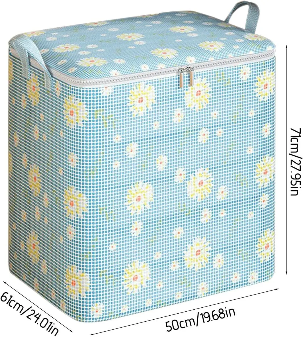Heavy Duty Storage - Extra Large Storage Bags with Reinforced Handles Clothes Tote Bag Thickened Double Zipper for Space Saving Travel