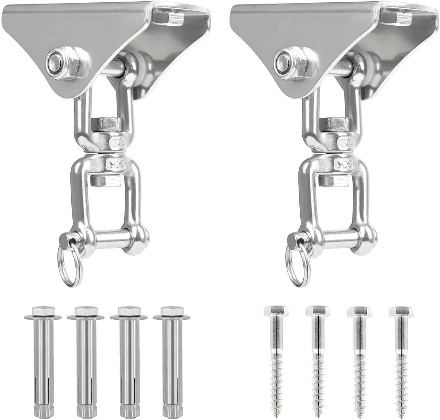 Heavy Duty Swing Hangers for Wooden Sets with Latch Hook Free 2 Sets 2000 LB Capacity 360 Swivel Stainless Steel Swing Hardware for Porch/Playground/Yoga/Heavy Bag