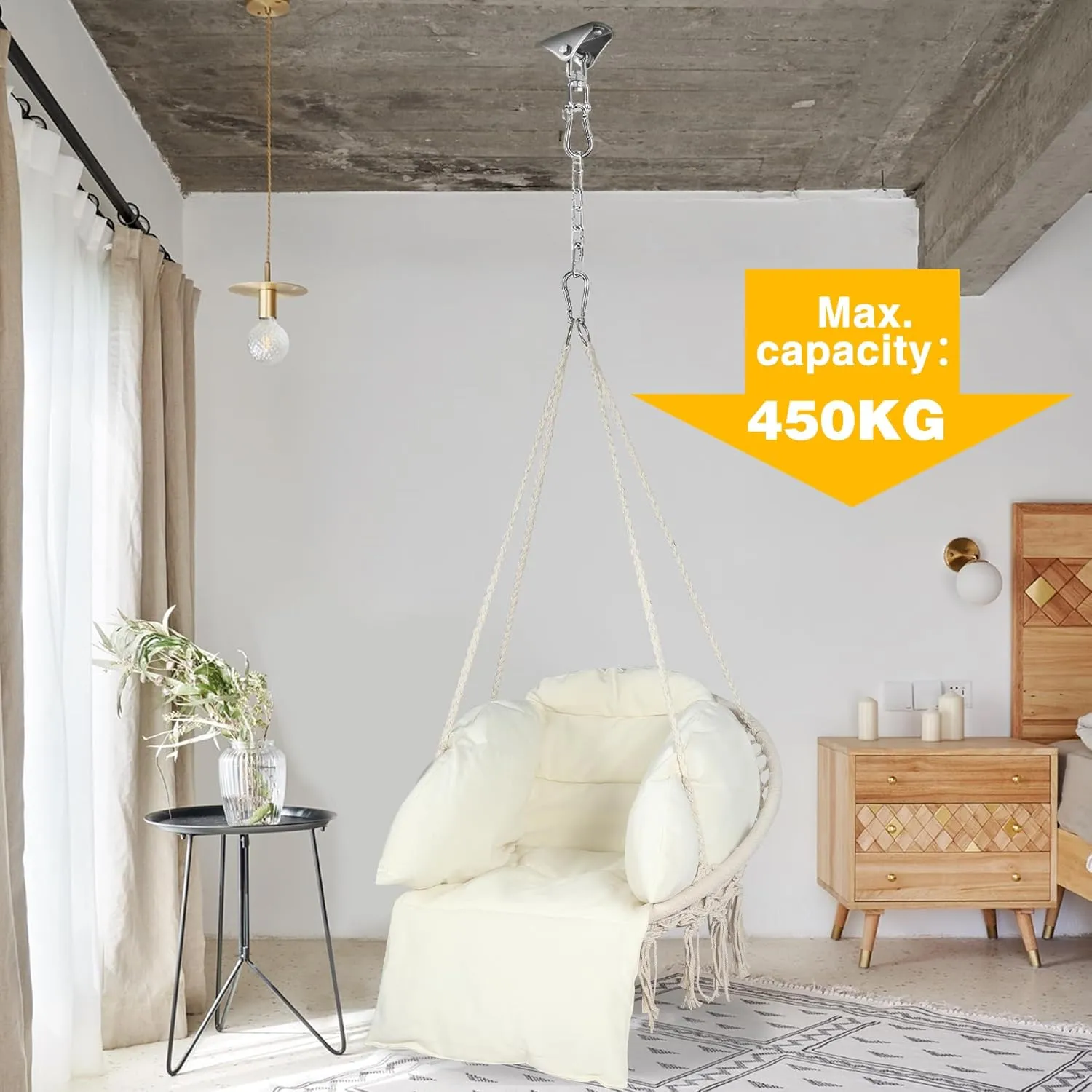 Heavy Duty Swing Hangers for Wooden Sets with Latch Hook Free 2 Sets 2000 LB Capacity 360 Swivel Stainless Steel Swing Hardware for Porch/Playground/Yoga/Heavy Bag