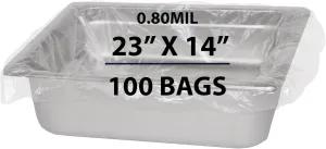 Heavy Duty Value Plus Poly Pan Liner, 0.80Mil 23" X 14" & 100 Bags | PTL Material, Use for Food Protection and Containment | Quality Control Liner