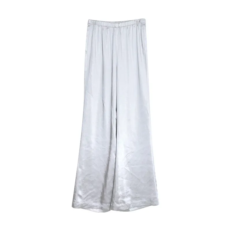 high waist satin micro flared pants