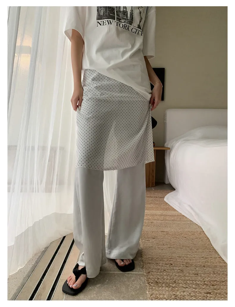high waist satin micro flared pants